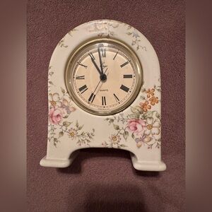 Vintage Grayshott Floral Ceramic Stand and Ergo Clock